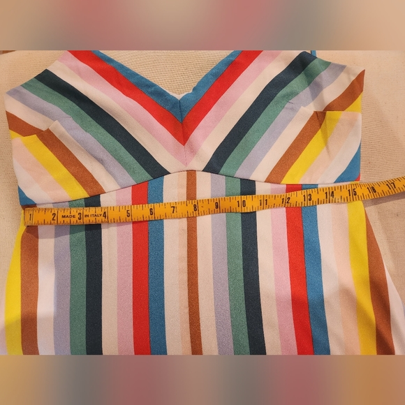 Laundry by Shelli Segal Rainbow Maxi Dress Sz 8 striped boho party maximalist - Picture 5 of 9